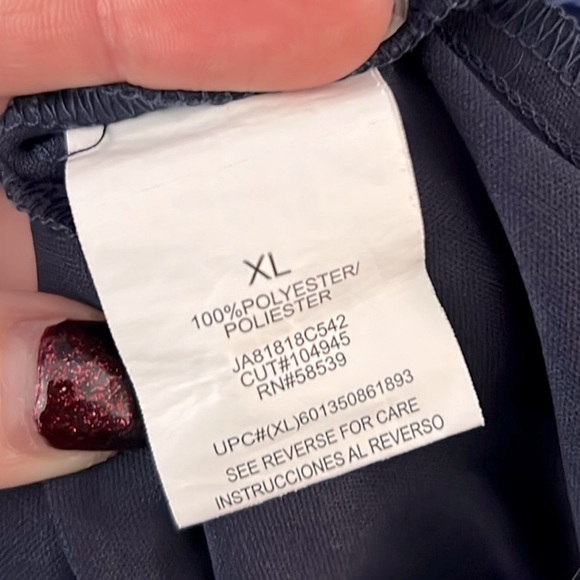 SPEECHLESS • Blue Geometric Floral Print Sheer Long Sleeve Dress - Picture 5 of 9